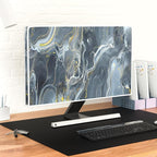 Baocicco Gray Gold Marble Waterproof 45, 46, 47, 48 Inch TV Dust Cover Anti-Static Dustproof Protective Aesthetic Texture Screen TV Covers Full Body Cover for Television Screen Desktop PC LED LCD OLED