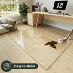 Koonmi Tempered Glass Chair Mat for Hardwood Floors & Carpets, 60" x 80“ Transparent Heavy Duty Office Floor Protector with Noise-Free Gliding Shatterproof for Home Office Desk