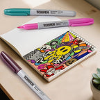Tompen Permanent Markers,Fine Tip,160 Pack Bulk,16 Assorted Multicolor Colors,Waterproof Permanent Marker with Quick Drying on Valentine's Day card Wood,Plastic,Paper,Metal for Office School Classroom