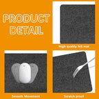 Large Felt Desk mat 36x12 inches, with Non-Slip Full Desk Mouse Pad,Office Computer Desk Mat for Keyboard,Felt Desk Mat for Desk Pad Protector (Dark Gray)