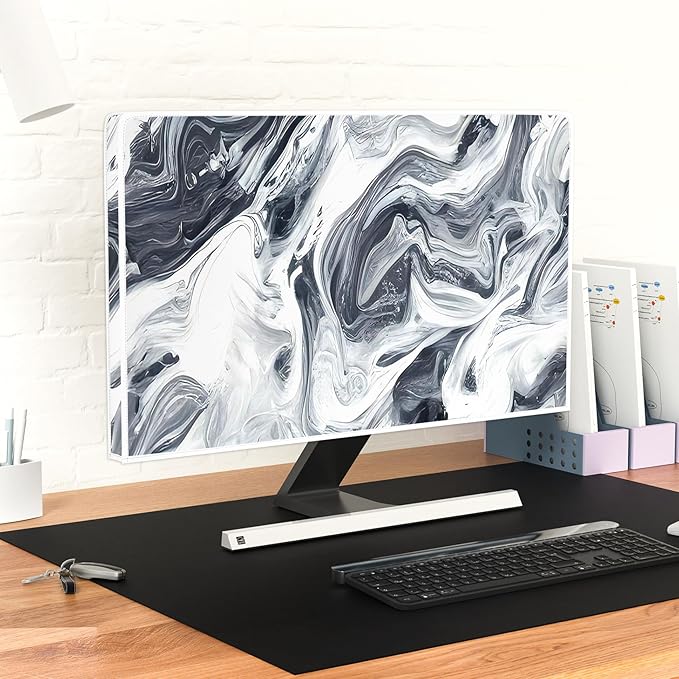 Baocicco Abstract Gray Marble Waterproof 50, 51, 52 Inch Television Cover Anti-Static Dustproof Protective Television Covers for TV Screen Abstract Modern TV Dust Cover for Home LED LCD OLED TVs