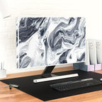Baocicco Abstract Gray Marble Waterproof 22, 23, 24, 25 Inch Anti-Static Dustproof LCD/LED/HD Dust Proof Monitor Covers for Computer Screen Abstract Modern Computer Decorations for Home Office