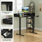 Homall Electric Standing Desk with 2 Drawers, Adjustable Height Computer Desk with Monitor Shelf Sit Stand Table with Splice Board Quick Install for Home Office (Black, 48 Inch)