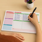 Weekly Planner Notepad, Weekly To Do List Notepad, Tear Off Undated Weekly Planner Pad, 11.5" x 8", Premium Thick Paper with Cardboard Back Support, Desk Planner for Office & Home, Vivid Color Design.