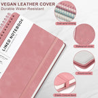 Light Red Lined Spiral Journal Notebook with 160 Pages, 8×5.7in, A5 Spiral Notebook, Journaling Notebooks for Work, School, Women, Men, College Ruled Spiral Notebook, Hardcover Leather Journals
