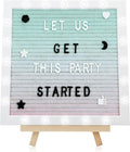 Changeable Felt Letter Board with LED Lights - 10×10" Message Custom Signs & Wood Stand & 450 Letters, Poster Board for Valentine's Day/Baby/Pregnancy Announcement/Classroom Wall Decor Gifts, Gradient
