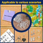 DANRONG 1600 PCS Clear Push Pins, Standard Thumb Tacks for Bulletin Board, Steel Point and Clear Plastic Head, Pin Tacks for Wall Cork Board Maps Photos Calendar Hangings, Office School Supplies