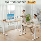 Furmax Electric Standing Desk with Drawers, Adjustable Height Sit Stand Desk with One-Piece Desktop & USB Charging Port for Home Office Computer Desks (Bamboo Desktop, 48 Inch)