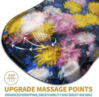 Hokafenle Ergonomic Mouse Pad Wrist Support with Massage Design, Wrist Rest Pain Relief Mousepad with Memory Foam&Non-Slip PU Base, Mouse Pads for Wireless Mouse & Desk(12x8 inch,Monet Chrysanthemum)