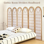 Asnefeli 6 Panel Japanese Room Divider, Shoji Style Partition Divider, Fully Assembled Wooden Privacy Screen for Home Office Bedroom Apartment Decoration, Natual