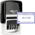 MaxMark Office Self Inking Date Stamp with Phrase Overdue - Blue Ink