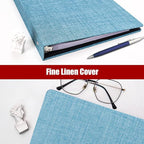 Vienrose 3 Ring Binder 1 Inch Round Rings with Linen Fabric Cover, Fits 8.5 x 11 Inch Paper, Durable Organizer for School, Office, Home, Recipes (2 Pack,Blue)