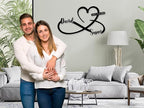 Custom Metal Heart and Infinity Wall Art Valentines Day Wedding Gifts Housewarming Gift Love Metal Sign Infinity Metal Sign Heart Metal Wall Art Love Heart Metal Sign