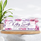 Personalized Name Plate for Desk, Custom Desk Name Plate, Acrylic Name Plate Office Desk Accessories, Personalized Office Gifts for Coworkers Teachers, Employee Appreciation Gifts (A-WaterColor4)