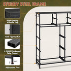 WLIVE Dresser for Bedroom with 10 Drawers, Fabric Dresser Chest of Drawers with Side Pockets and Hooks, Sturdy Metal Frame, Drawers Organizer Unit for Room, Hallway, Charcoal Black Wood Grain Print
