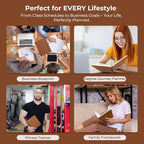 IN-LUXPRO Planner 2026 Daily Weekly and Monthly,8.5"x6.5",12 Months Spiral Bound Calendar Agenda with Self-adhesive Pen Holder,2026 Appointment Book with Vegan Leather Soft Cover,Brown
