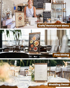EliteSign 1PK Acrylic Sign Holder 8.5 x 11 with Walnut Wood Base, Clear Plastic Commercial Display Stand for Menu, Poster, Flyer, Table Paper Frame for Restaurant, Office, Store, Bar, Wedding