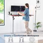 VIVO Electric 60 x 30 in Standing Desk, Memory Height Adjustment, 1B Series, Holds 220 lbs,Dark Walnut Top Gray Frame, DESK-KIT-1G6D-30
