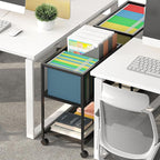 Sbanmao Rolling File Cart, Mobile File Cabinet with Wheels Hanging Files, Metal Hanging File Folder Cart File Organizer Fit Letter Size for Home Office, Black (Patent Pending)