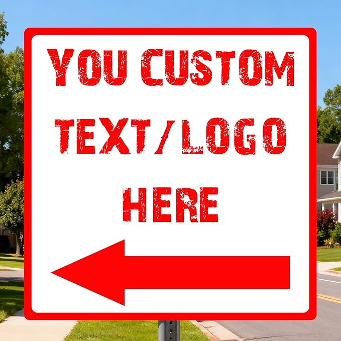 Custom Square Left Arrow Signs - 18 * 18 inches - Optional reflective，High-definition arrow, for parking lots 、 corridors、basement