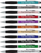 SyPen Personalized Pens With your Custom Logo or Text-600 Pack Bulk-for Businesses, Parties, and Events, 2 in 1 Ballpoint Pen & Stylus for Touchscreen Devices, Orange Barrel, Black Ink