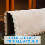 MINJIATEX Couch arm Covers,Non-Slip lace Sofa arm Covers Set of 2 Washable Sofa armrests Cover for Living Room Recliner Chair arm Cover Protectors for Leather armrest (YC-Khaki)