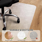 Chair Mat for Hardwood Floor, 45x53 inches Floor Mat Protector for Office Chair, Desk, Home, Frosted Pattern Rectangle Floors Protector
