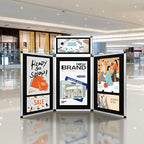 Nisorpa 3+1 Panel Folding Trade Show Presentation Board 70.8“ x 35.4” Trifold Desktop Display Board with Carry Bag Large Metal Frame Tabletop Display 4 Panels-Black