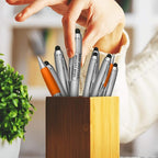 DISCOUNT PROMOS Custom Stylus Ballpoint Pens Set of 10, Personalized Bulk Pack - Black Ink, Great for Office, School, Business, Tradeshows, Events - Orange