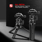 Zeadio Heavy Duty Metal Tripod Kit with Arca Ball Head - Universal Phone Vlogging Kit, Cell Phone Stand & Travel Tripod for iPhone/Android, Camera, Gimbal, Action Cam etc