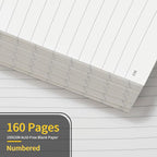 Annecy Lined Journal Notebook, Hardcover Leather Journal for Women & Men, 160 Numbered Pages, Medium 5.5" x 8.25", 100 GSM Thick Paper, Beige