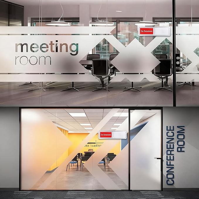 In Session or Available Door Sign, Sliding Privacy Indicator for Home Office Studio Restroom Conference Hotel Hospital, 7 x 2 Inch Room Status Display
