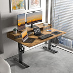 ExaDesk 55 x 30 Inch Electric Standing Desk with 2 Drawers, Adjustable Height Widened Stand Up Desk with Storage, Sit to Stand Ergonomic Workstation for Home Office, Rustic Brown