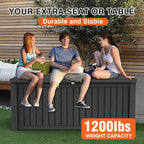 Decksplore Outdoor Storage Box Waterproof Large, 180 Gallon Lockable Resin Deck Box, Patio Storage Bin for Pool Accessories Cushion Furniture, Garden Tools, UV-Resistant Outside Delivery, Black