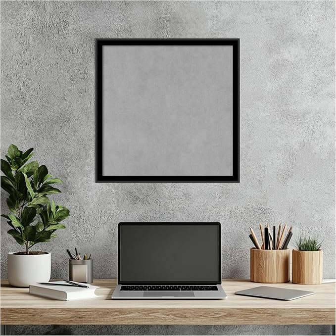 Amanti Art Black Framed Magnetic Board 17x17 Small Vision Board for use with Magnets, 100% Metal Sheet to Display Items as Office Decor or for Home Organization in mudroom, Kitchen or Kids Room