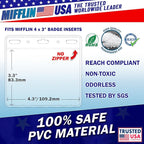 Mifflin-USA Card Protector (4x3 Inch, Clear, Bulk 10 Pack) Quick Load Horizontal No Zipper Name ID Badge Holder…