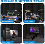 2 Pack Acoustic Panels, 48 x 24 x 2" Sound Proof Foam High Density Studio Wedge Tiles Fire Resistant Acoustic Panels for Home,Office, Recording Room, Studio (Black-2 Pack)