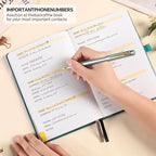 Address Book with Colorful Alphabetical Tabs (8.4" x 5.7") – Hardcover Contact Organizer for Website Passwords, Telephone, Software Licenses, and Important Information – Blue