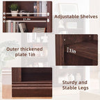 RWYHG 70" Walnut Tall Bookshelf Set of 3,5-Tier Thick Wooden Book Shelf with Adjustable Shelves,Free Standing Farmhouse Bookcase with Open Display Storage,Floor Vintage Bookshelves for Living Room