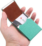 DMFLY Business Card Holder for Women and Men - Magnetic Shut Case for Purse, Green-bm