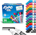 EXPO Low Odor Dry Erase Markers Chisel Tip Assorted Fashion Colors 36 Count for Classroom Office & Home Use