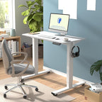 FLEXISPOT EN1 One-Piece Standing Desk, 48"x24" Seamless Desktop Electric Height Adjustable Desk for Home Office, Multi-Monitor Setups & Easy Assembly, White