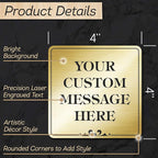 Custom Sign, Office Sign, Business/Office Name Plates for Doors/Wall, Indoor/Outdoor, 4x4 Inch, 18 Colors, (Prestige) Made in USA by My Sign Center