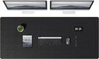 Aothia Leather Desk Pad Protector, Office Desk Mat, Large Mouse Pad, Laptop Desk Pad, Non-Slip PU Leather Desk Blotter, Waterproof Desk Writing Pad for Office and Home (Black, 55" x 24")