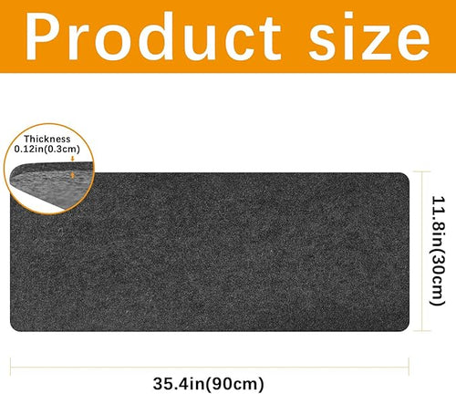 2 Pcs Large Felt Desk mat 36x12 inches, with Non-Slip Full Desk Mouse Pad,Office Computer Desk Mat for Keyboard,Felt Desk Mat for Desk Pad Protector (Dark Gray)