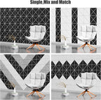 Sonicism 12 Pack X-Lined Acoustic Panels with Self-Adhesive, 12" X 12" X 0.4" Sound Proof Foam Panels, Decorative Soundproof Wall Panels, Sound Absorbing Tiles for Home & Offices (WhiteBase+BlackFace)