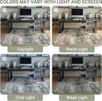 Office Chair Mat for Hardwood Tile Floor, Abstract 48"X 60" Desk Mats for Office Chair on Rolling Chairs Carpet, Desk Anti-Slip 1/5" Thick Rug for Computer Chair, Thin Low-Pile Floor Mat, Green Beige