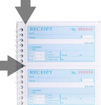 Receipt Book with Carbon Copies,Money and Rent Receipt Book,2-Part Carbonless,5.31" x 11.22",Spiral Bound,200 Sets per Book,4 Receipts per Page.