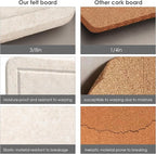 Bulletin Board, 24 x 18 inches Decorative Felt Pin Board, Vision Board Cork Board Alternative for Wall, Foldable Photo Board with 20 Pushpins - Oatmeal