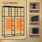 Romorgniz 57“H Dresser for Bedroom with Drawers, Fabric Dressers & Chests of Drawers, Large Black Dresser with Sturdy Metal Frame, Wood Top,Entryway, Hallway